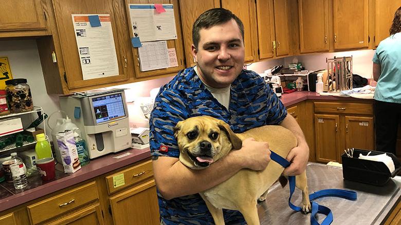 Jordan Wolfkill at the Big Valley Animal Hospital